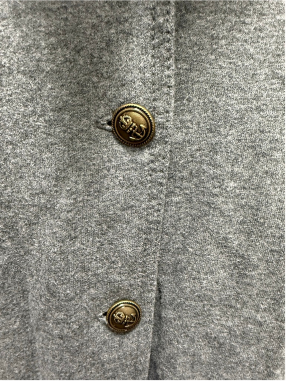 Women's LAUREN JEANS CO. Gray Jacket with Gold Buttons, Size L - Picture 2 of 5